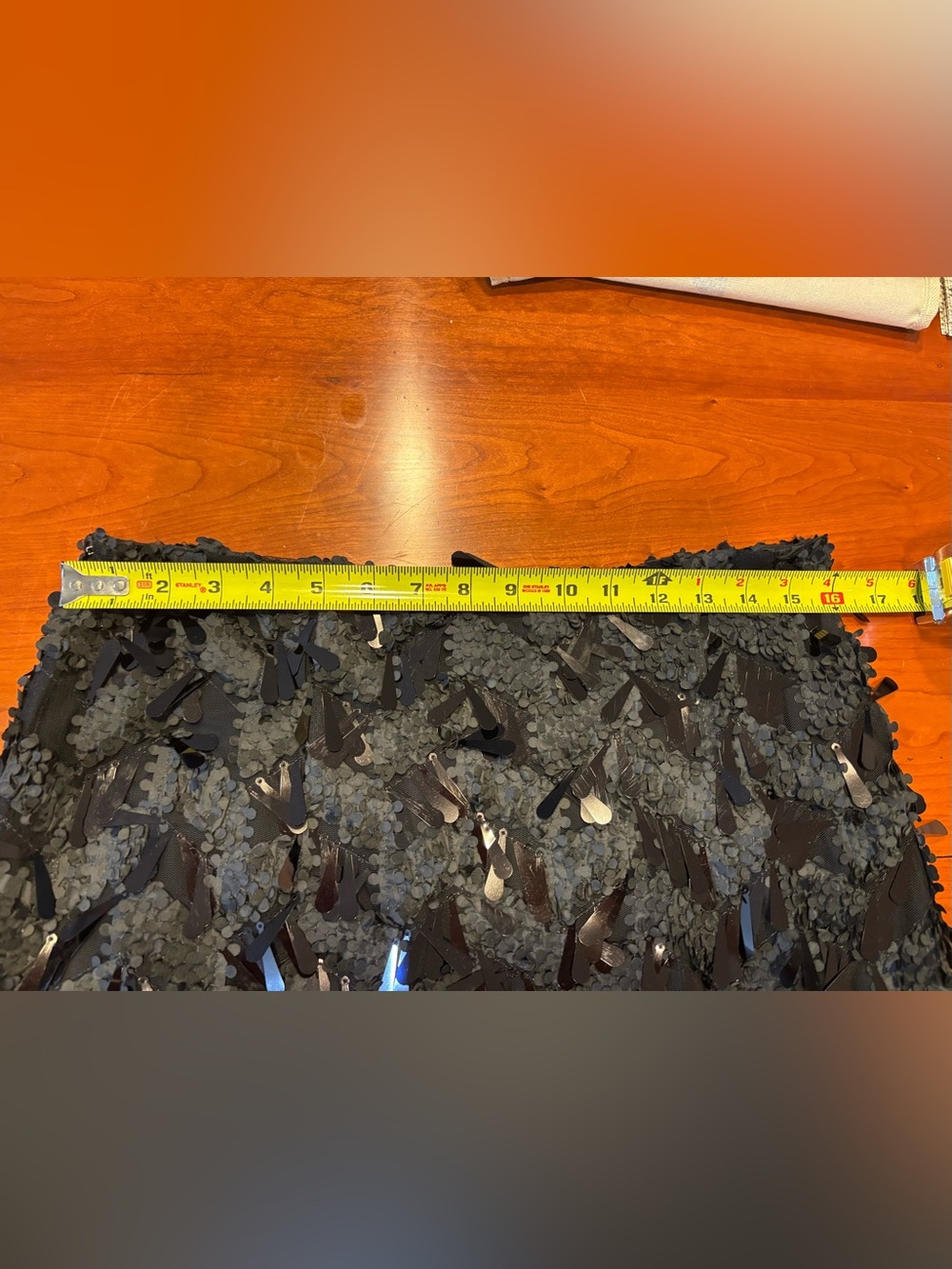 ZARA Black Sequin Fringe Pencil Skirt.L/M - Picture 9 of 11